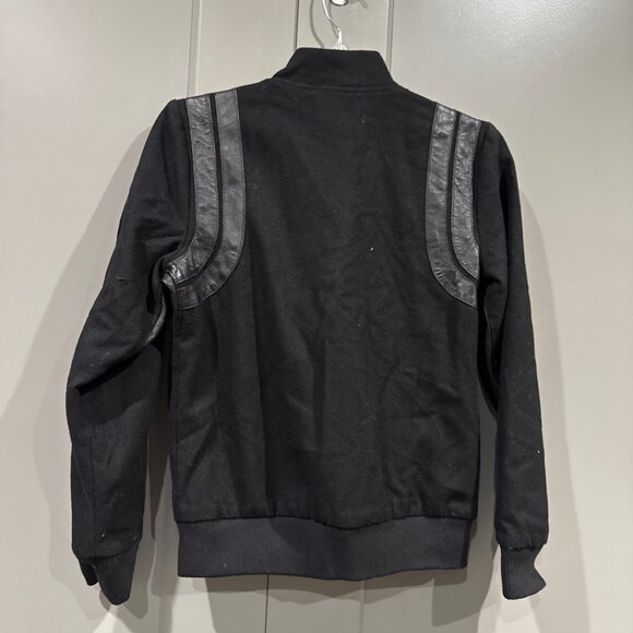 True Religion Jet Black Wool Varsity Jacket  Size S/P - Picture 7 of 7
